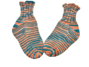 Babysocken smaragdgruen-lachs geringelt Gr.22-23