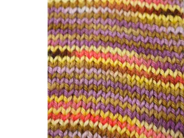 Preview: Socke violett-gelb-rot handgefaerbt Gr-39-40 Detailbild