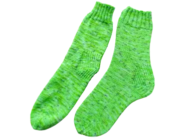 Gr.39/40 handgefärbt, neongrün mit verstärkter Ferse