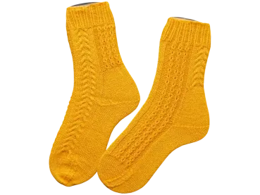 Sonnengelbe Socken Gr.39-40 in einzigartigem Design