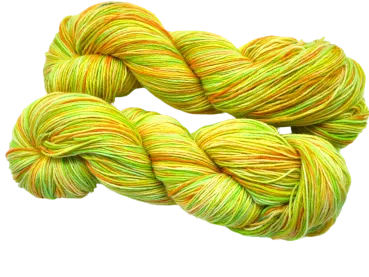 Trekking handgefärbt gelb-grün-orange