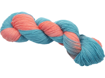Trekking handgefärbt türkisgrün-koralle