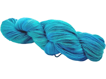 Türkisverlaufendes Sockengarn als 100g-Strang