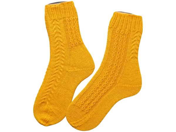 Sonnengelbe Socken Gr.39-40 in einzigartigem Design